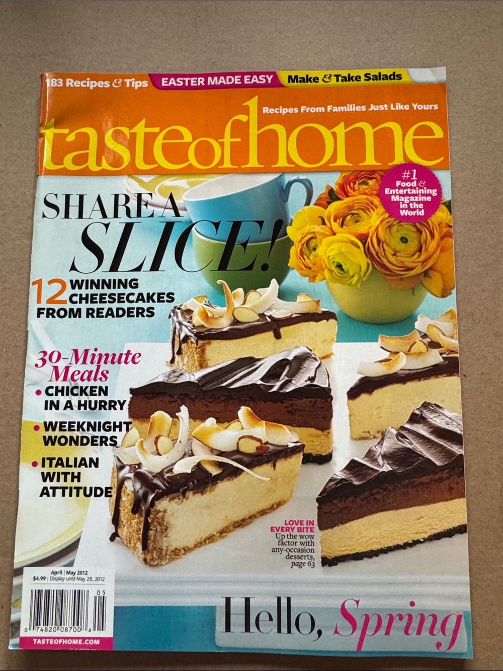 5/$15 Taste of Home Magazine Share a Slice Magazine - April May 2012
